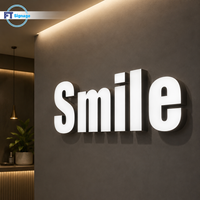 Enseigne lumineuse LED personnalisée en lettres canal, logo en acrylique éclairé par l'avant, enseigne publicitaire extérieure en acier inoxydable pour devanture de magasin