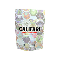 Sachets Mylar personnalisés imprimés thermoscellables 3.5 7G 1Oz en plastique pour bonbons et thé, avec fermeture éclair, anti-odeur, à fond plat