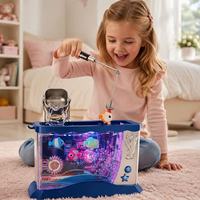 Mainan Memancing Ikan Gelembung Interaktif dengan Musik dan Lampu LED, Mainan Memancing Magnetik Akuarium Elektrik untuk Anak-Anak