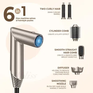 New Design Flexstyle Style 5 In 1 Hair Wrap Custom Professional Foldable High Speed Hair Dryer Brush Styler