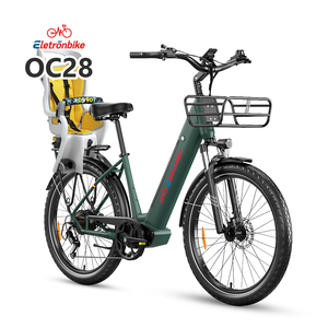 Almacén Italia entrega inmediata bicicleta eléctrica ocio 28 pulgadas fábrica España entrega rápida portaequipajes asiento bebé - Product Image 1