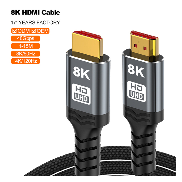 8K 60Hz A374 HDMI 2.1 Cable Support 4K 120Hz Dynamic HDR EARC 48Gbps HDMI Cable Compatible with PS5 Xbox 8K Monitor