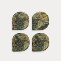 Ensemble de sous-verres en marbre vert naturel WeiVibe, forme organique, approvisionnement en gros OEM pour table basse de salon