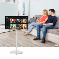 Soporte de Piso Ajustable con Pantalla Táctil Inteligente Móvil |   Pantalla de Señalización Interior con Sistema Operativo Android para Centros Comerciales y Uso en Ascensores
