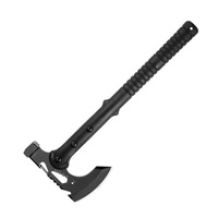 Hache tactique noire de type tomahawk avec manche en plastique, qualité DIY pour le camping en plein air, la défense personnelle et la survie