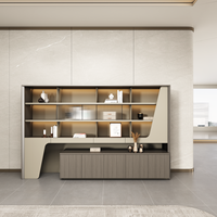 Meuble de rangement combiné personnalisable moderne pour école, bureau ou atelier, avec vitrine en verre et section inférieure verrouillable