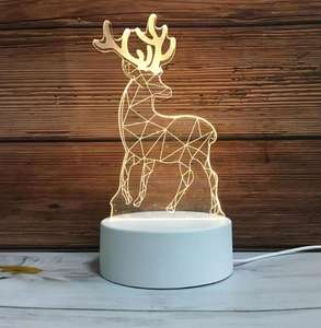 Lámpara LED 3D Boyid con Ilusión Óptica, Moderna, Mini, Blanca Neutra, Acrílica, USB Táctil, con Diseño de Conejo Lunar, para Mesa o Escritorio, Decoración Nocturna - Product Image 5