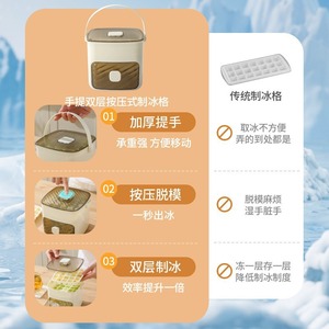 Moule à glaçons à pression avec poignée, grande capacité de stockage, qualité alimentaire, pour réfrigérateur et usage domestique/fêtes - Product Image 4