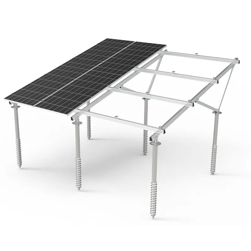 Installation photovoltaïque 500KW 1MW ferme solaire Structure en aluminium montée au sol pré-assembler Base à vis