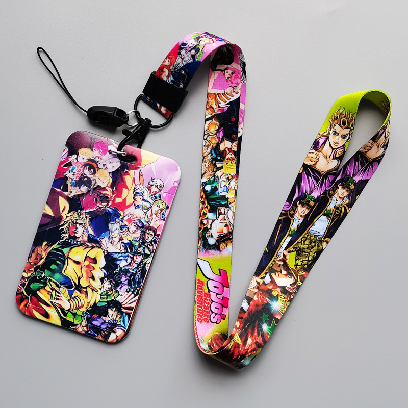 Lanyard Japanese Anime Cool Cartoon JoJo's Adventure Card Holder Student ID Name Badge Card Case Accessories Card Cover Lanyards Image 2