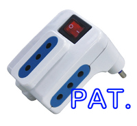 Adaptateur rotatif, adaptateur, prise 10A, 3 pièces, prise 10A, avec interrupteur