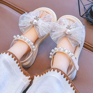 Sandales pour Filles Antidérapantes à Semelle Souple, Nœud Princesse Perlé, Chaussures de Plage d'Été pour Bébé Fille, à Prix Compétitif - Product Image 3