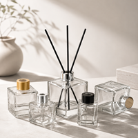 Diffuseur de parfum en verre rond transparent de style nordique 100 ml 200 ml |   Flacon de parfum de haute qualité blanc |   Vente en gros en vrac vide
