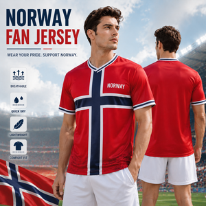 Maillot de Foot Norvège 2026 Version Fan Homme – Haut de Sport Respirant Personnalisable avec Nom et Numéro - Product Image 1