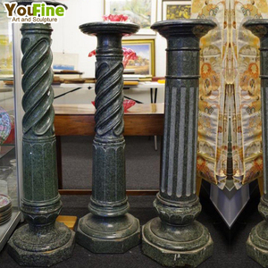 Piliers sculptés en pierre simple romaine Colonnes en marbre vert à <span class=keywords><strong>vendre</strong></span> - Product Image 1
