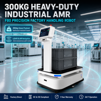 Robot Pengangkat Otomatis SLAM AMR Logam 300kg dengan Motor Penggerak Ganda untuk Gudang Logistik