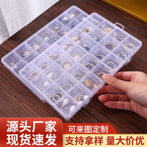 Jewelry Storage Box 28 Compartments Transparent Plastic Earring Ring Organizer For Daily Use - Product Image 5