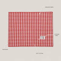 Rot-Weißes Geometrisches Stoff-Tischset Klassische Dekorative Tischmatte für Zuhause, Hochzeit & Bankett Anpassbar