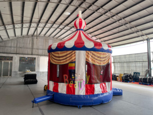Thương mại <span class=keywords><strong>Inflatable</strong></span> <span class=keywords><strong>Bouncer</strong></span> Combo sân chơi Carousel nhảy lâu đài với trượt cho thuê - Product Image 3