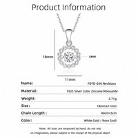Collier pendentif en moissanite avec pierres rondes de 5 mm, halo floral en CZ, argent sterling 925, en stock, bijoux en gros pour femmes