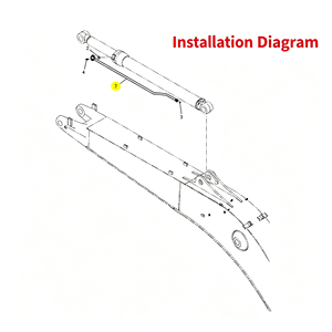 Tubo Hidráulico de Acero para Cilindro de Brazo de Excavadora, Tubo Central para SK250 SK260, Repuestos, Código HS <span class=keywords><strong>8431499900</strong></span>, 1 Año de Garantía - Product Image 4