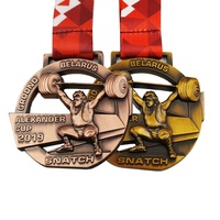 Médaille de sport personnalisée en métal bon marché en gros, fabrication Oneway, médaille d'or de musculation, médaille de musculation personnalisée