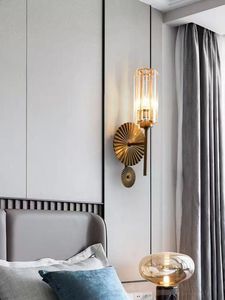 โคมไฟคริสตัลติดผนังแบบย้อนยุคสไตล์อเมริกันโคมไฟข้างเตียงห้องนอนห้องนั่งเล่นพื้นหลังผนังทางเดินไฟขายึด - Product Image 2