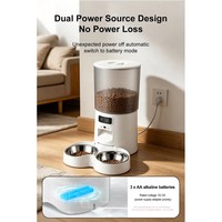 Distributeur automatique de nourriture pour animaux de compagnie 5L avec contrôle des portions programmé et enregistrement vocal de 15 secondes pour chats et chiens