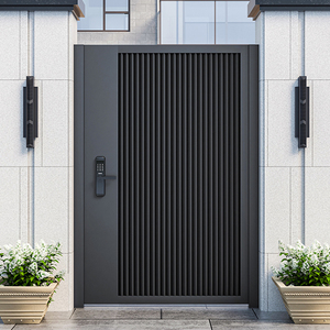 Puerta de Jardín Moderna de Aluminio con Listones Verticales, Recubierta con Pintura en Polvo, Puerta de Aluminio para Privacidad en el Patio Trasero - Product Image 2