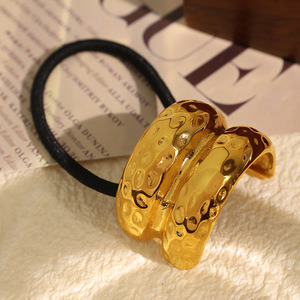 Coletero Geométrico Dorado de Acero Inoxidable, Accesorio Casual para el Cabello FZ10-12 Verano 2024 - Product Image 3