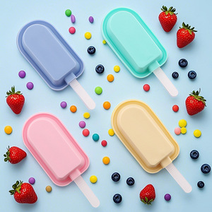 Silicone Dùng Một Lần <span class=keywords><strong>Ice</strong></span> Cream Khuôn Mẫu Có Nắp Đậy 6-Khoang Cổ Điển Popsicle Nhà Sản Xuất Tự Làm Đông Lạnh Xử Lý <span class=keywords><strong>Ice</strong></span> <span class=keywords><strong>Pop</strong></span> Khay - Product Image 2