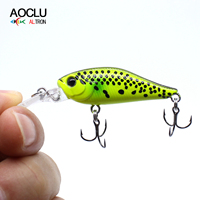 AOCLU Appât Dur Flottant Crankbait Wobbler Forte VMC Crochets Mini Minnow 40mm 2.5g 0.7m Plongeur Profond Nageur