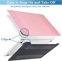 Housse de protection rigide en cuir PU rose crocodile pour MacBook Neo Air 13 13.3 13.6 15 Pro 13 14 16 pouces M5 M3 M4 M2
