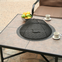 Joyeleisure Ensemble de mobilier de jardin portable 5 pièces avec table de brasero en acier et 4 chaises, design moderne et confortable