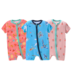 2024 New Arrival Growprint 100% Soft Baby Cotton Romper <b>Animal</b> <b>Pattern</b> Bodysuit with Snap Button Closure Summer ODM Supply - Product Image 1