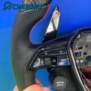 Volant en cuir fibre de carbone noir, directement de l'usine, pour <span class=keywords><strong>Audi</strong></span> Q5 Q3 <span class=keywords><strong>Q2</strong></span> Q7 Q8 S3 S4 S5 S6 S7, <span class=keywords><strong>prix</strong></span> d'usine standard original - Product Image 3