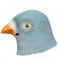 Masque facial complet en latex de pigeon, couvre-chef d'oiseau, accessoires de déguisement d'Halloween, costume de cosplay, accessoires de théâtre