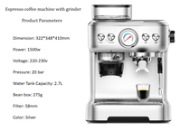 Cafetière expresso Machine à café 2.7L Machine à café commerciale automatique avec moulin Bonne qualité 20 Bar électrique Nova
