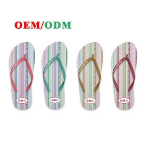 Sandales tongs décontractées pour femmes Nicecin avec logo personnalisé, sangle colorée, tongs en EVA rose, légères, chaussures de plage et de marche - Product Image 1