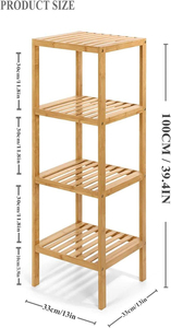Scaffale di Stoccaggio in Bambù a 4 Ripiani, Espositore Multifunzionale Verticale <span class=keywords><strong>per</strong></span> Piante e Libri, <span class=keywords><strong>per</strong></span> Casa, Bagno, Soggiorno, Balcone - Product Image 3