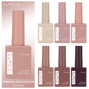 BIN Nude Cacao 6 Pcs 15 ML Gel Polish Set Même Couleur Même Bouteille Soak Off UV Gel Polish Kit Nail Art Manucure Salon - Product Image 3