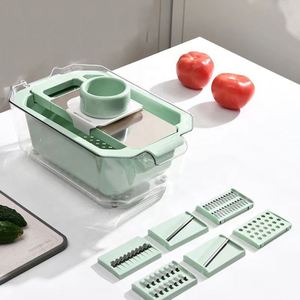 Coupe-légumes manuel multifonctionnel réutilisable <span class=keywords><strong>en</strong></span> acier inoxydable, hachoir, <span class=keywords><strong>râpe</strong></span>, <span class=keywords><strong>mandoline</strong></span> - Product Image 2