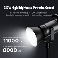 Lumière vidéo LED COB bicolore 310W Pro 2700K-6500K avec monture Bowens, application mobile, CRI 95+ pour Godox SL300IIBi Amaran 300X Nanlite FS-300B