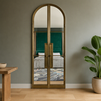 Porte extérieure/intérieure Crittal Design en acier avec double vitrage français, sécurité renforcée et grille décorative intégrée