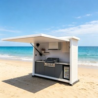 SUBEI Draagbare Waterdichte BBQ Grill Roldeur RVS Keukenmeubel voor Tuin, Hotel, Strand & Kamperen
