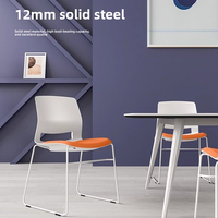 Chaises de bureau modernes à cadre métallique les plus vendues, sans accoudoirs, adaptées aux salles de formation et aux salles de conférence, empilables