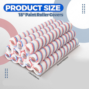 18 Inch 3/8'' Nap Acrylic <strong>Roller</strong> Covers <strong>Large</strong> Sleeves Paint <strong>Rollers</strong> Kit End Cap for Wall Floor House Painting Frame Supplies - Product Image 6