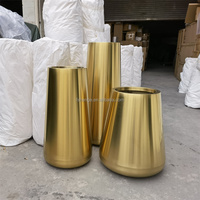 Vases et pots de fleurs en acier inoxydable de luxe en gros - Design moderne doré pour la décoration de la maison et du jardin