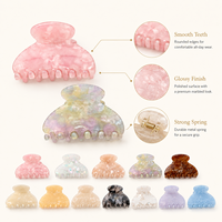Newyeah Vente en gros de pinces à cheveux en acétate de cellulose multicolores avec logo personnalisé, 6,8 cm, accessoires pour cheveux pour femmes