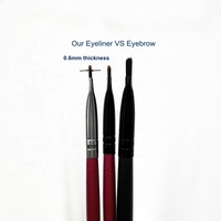 Précis Gel Eye-Liner Maquillage Brosse Ultra Mince Incliné Plat Pinceau Eye-Liner Incliné pour Crème Liquide Forte Aile